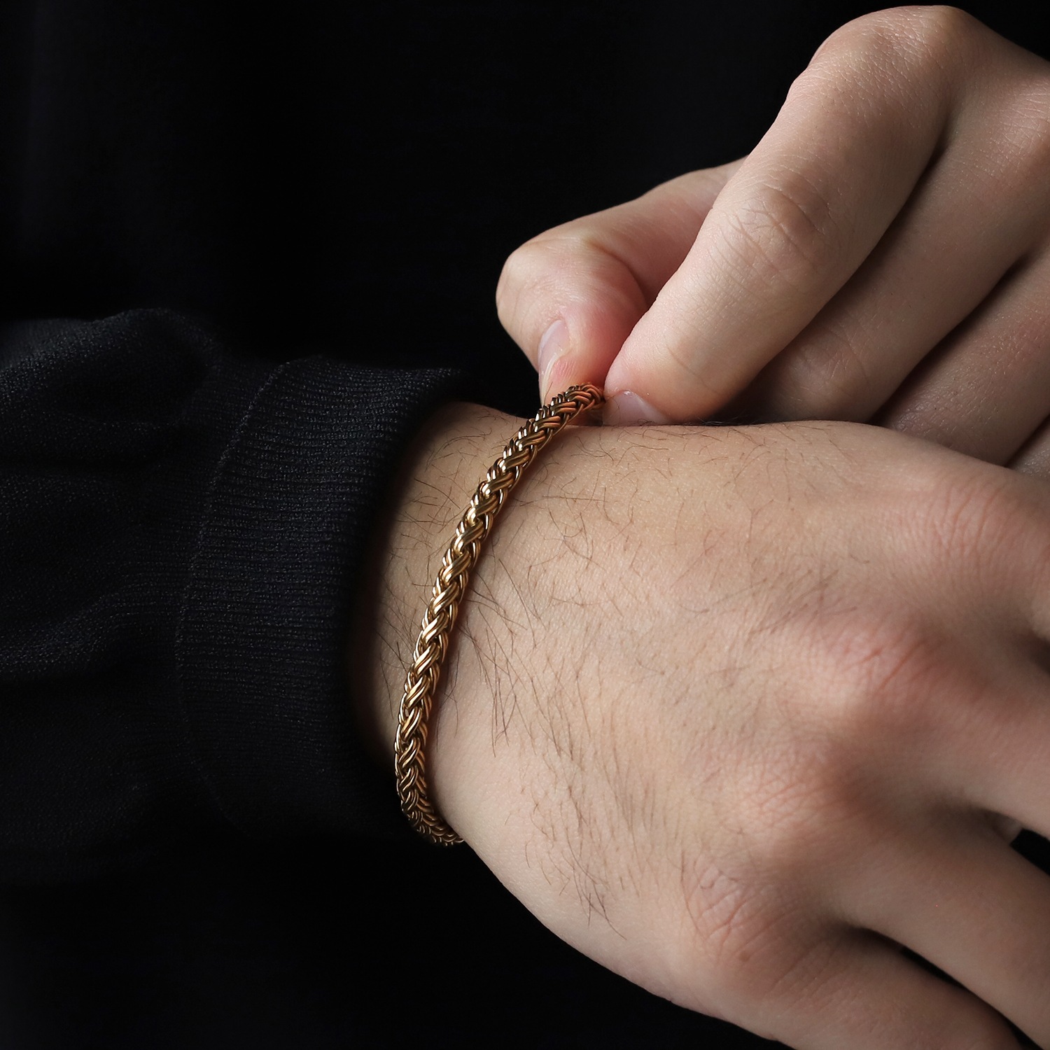 【1980s】TIFFANY&Co. 14k Gold Braid Chain Bracelet