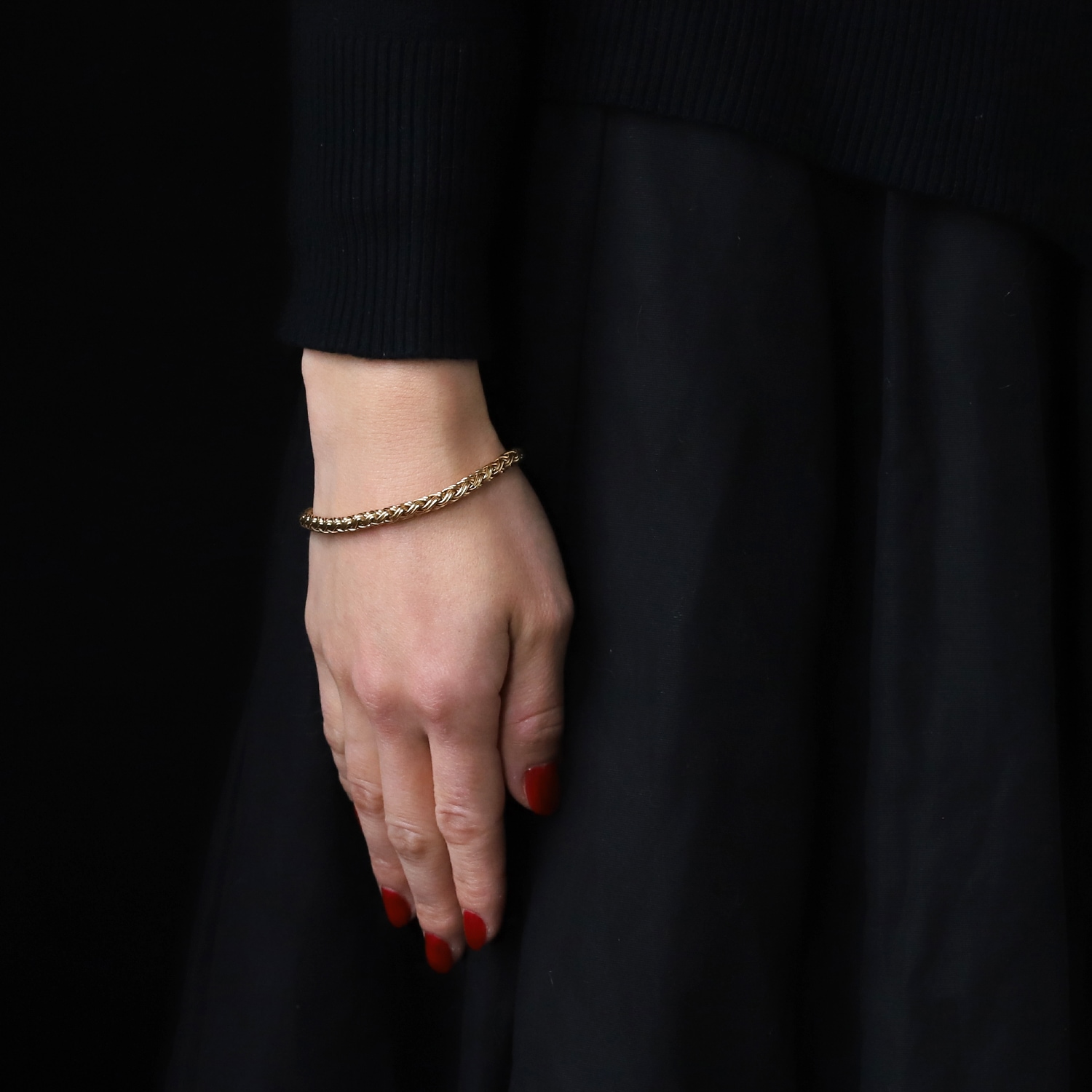 【1980s】TIFFANY&Co. 14k Gold Braid Chain Bracelet