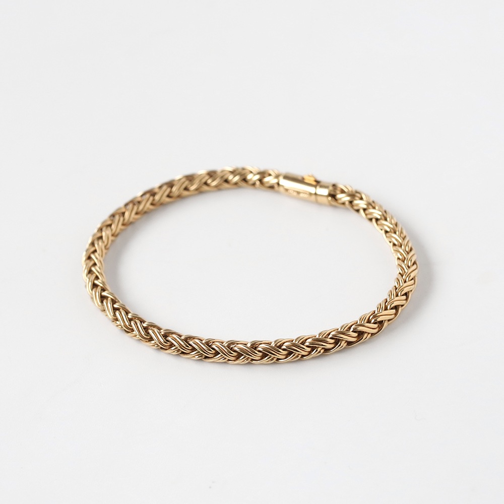 【1980s】TIFFANY&Co. 14k Gold Braid Chain Bracelet