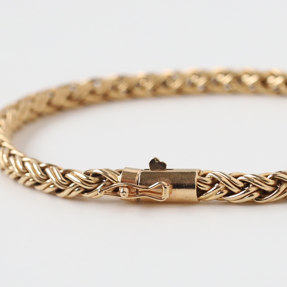 【1980s】TIFFANY&Co. 14k Gold Braid Chain Bracelet