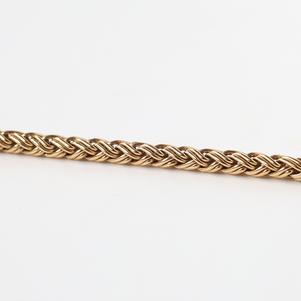 【1980s】TIFFANY&Co. 14k Gold Braid Chain Bracelet