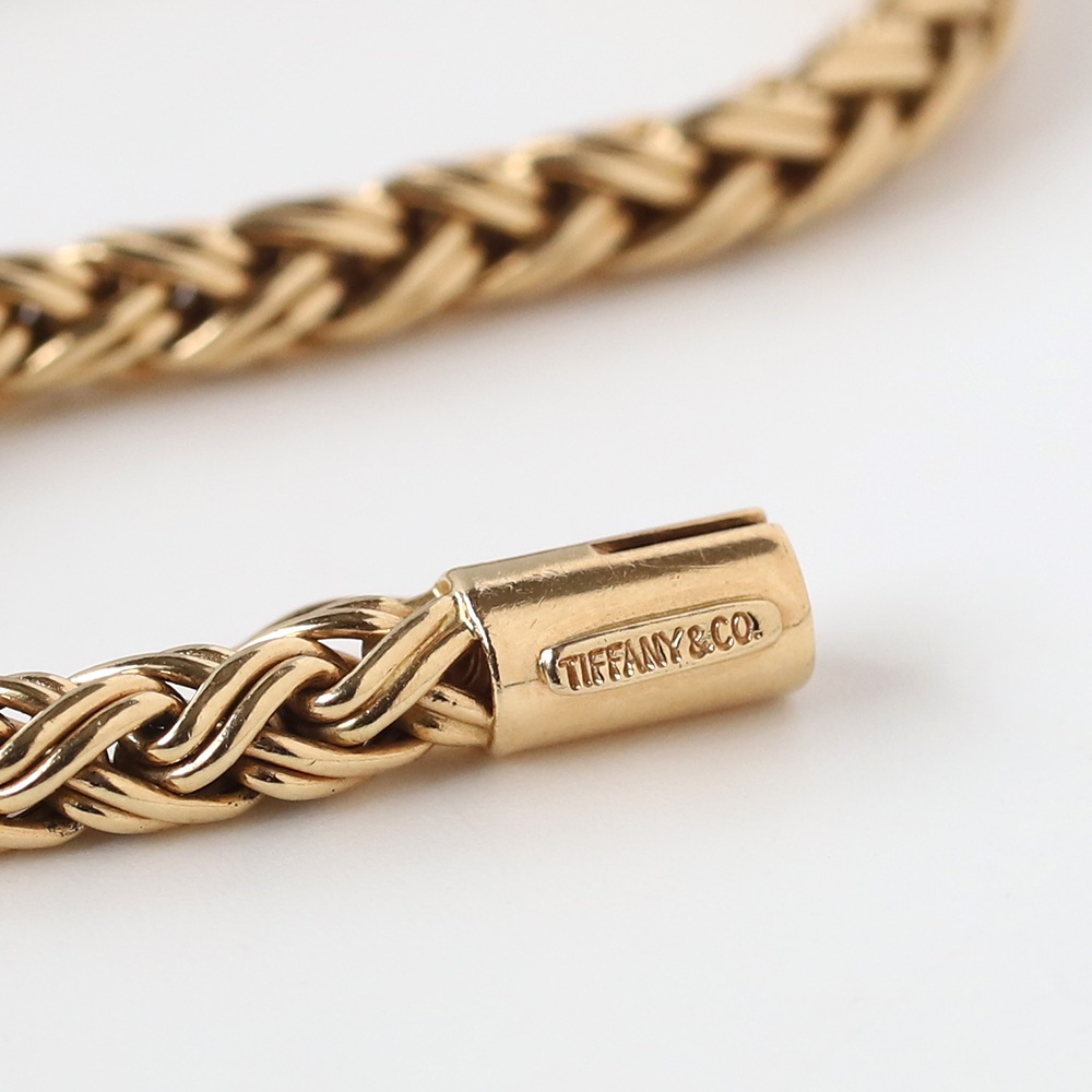 【1980s】TIFFANY&Co. 14k Gold Braid Chain Bracelet