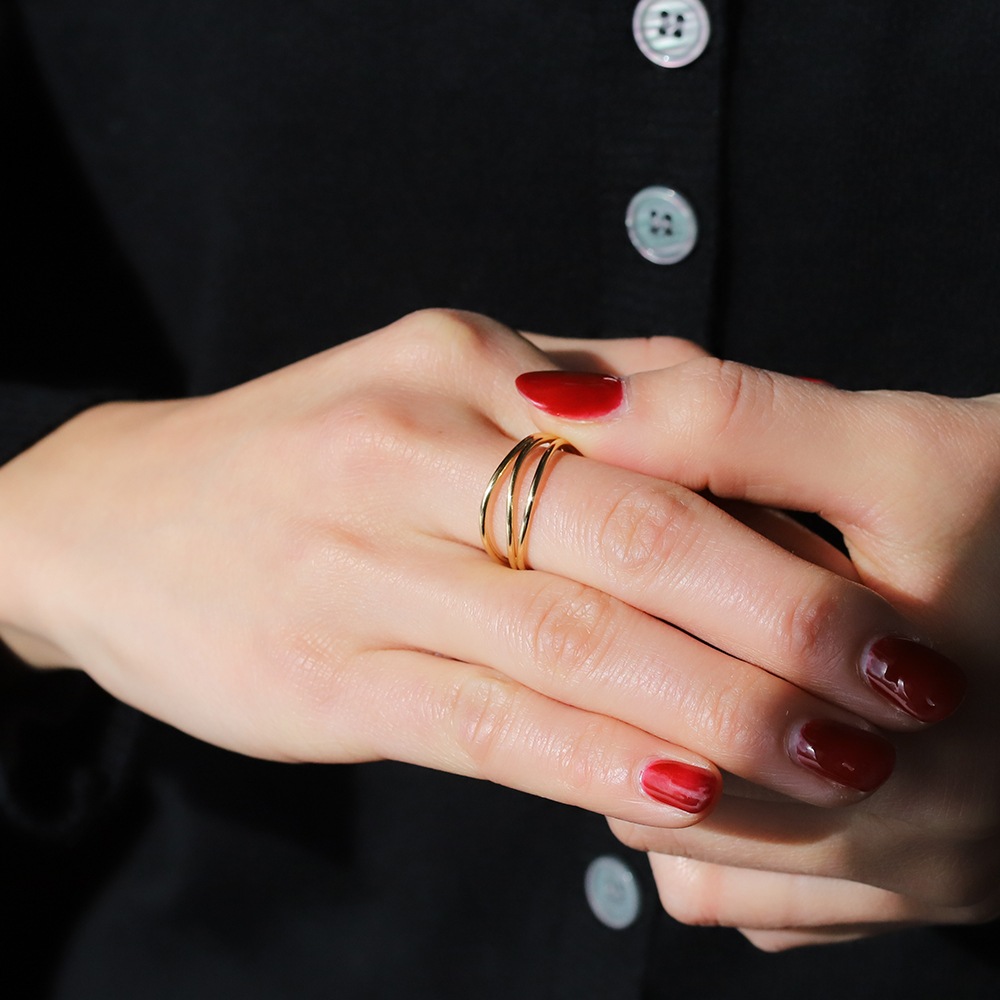 【OLD】TIFFANY&Co. Elsa Peretti 18k 3row Wave Ring