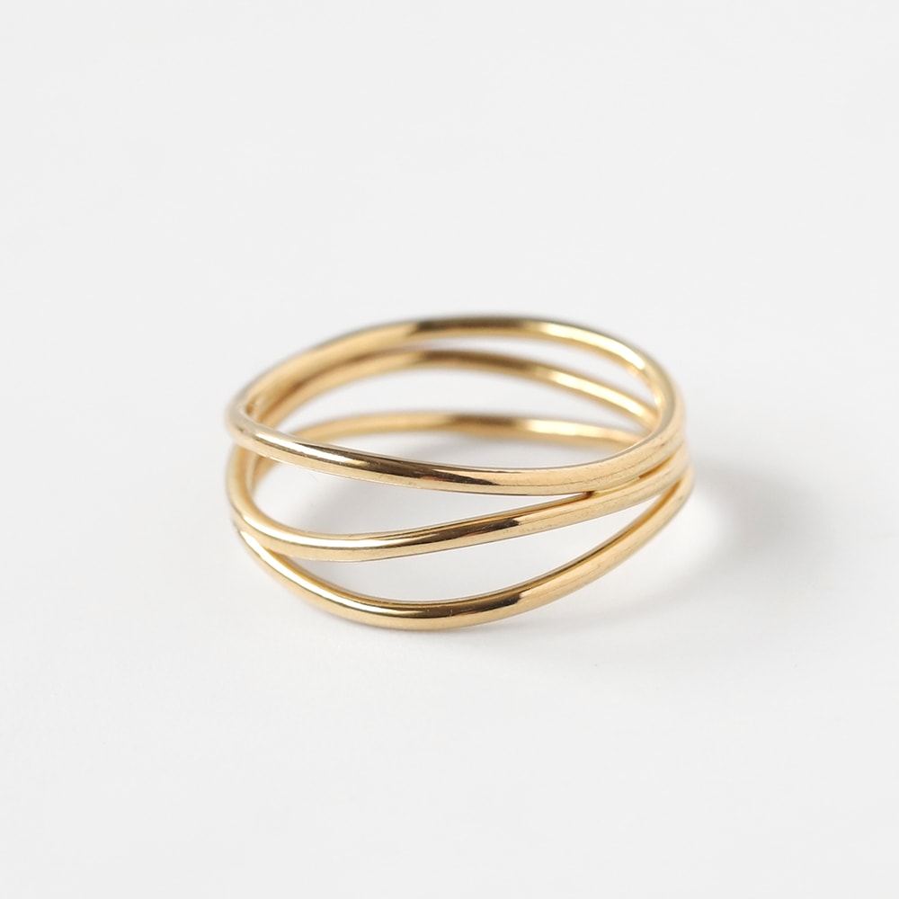 【OLD】TIFFANY&Co. Elsa Peretti 18k 3row Wave Ring