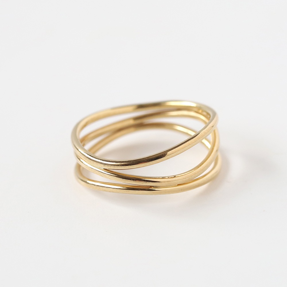 【OLD】TIFFANY&Co. Elsa Peretti 18k 3row Wave Ring