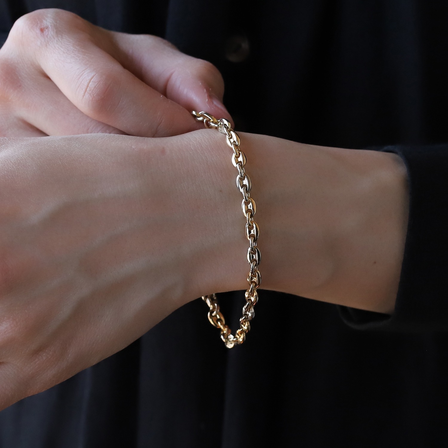 【VINTAGE】Cartier Marine Chain bracelet 18k YG/WG