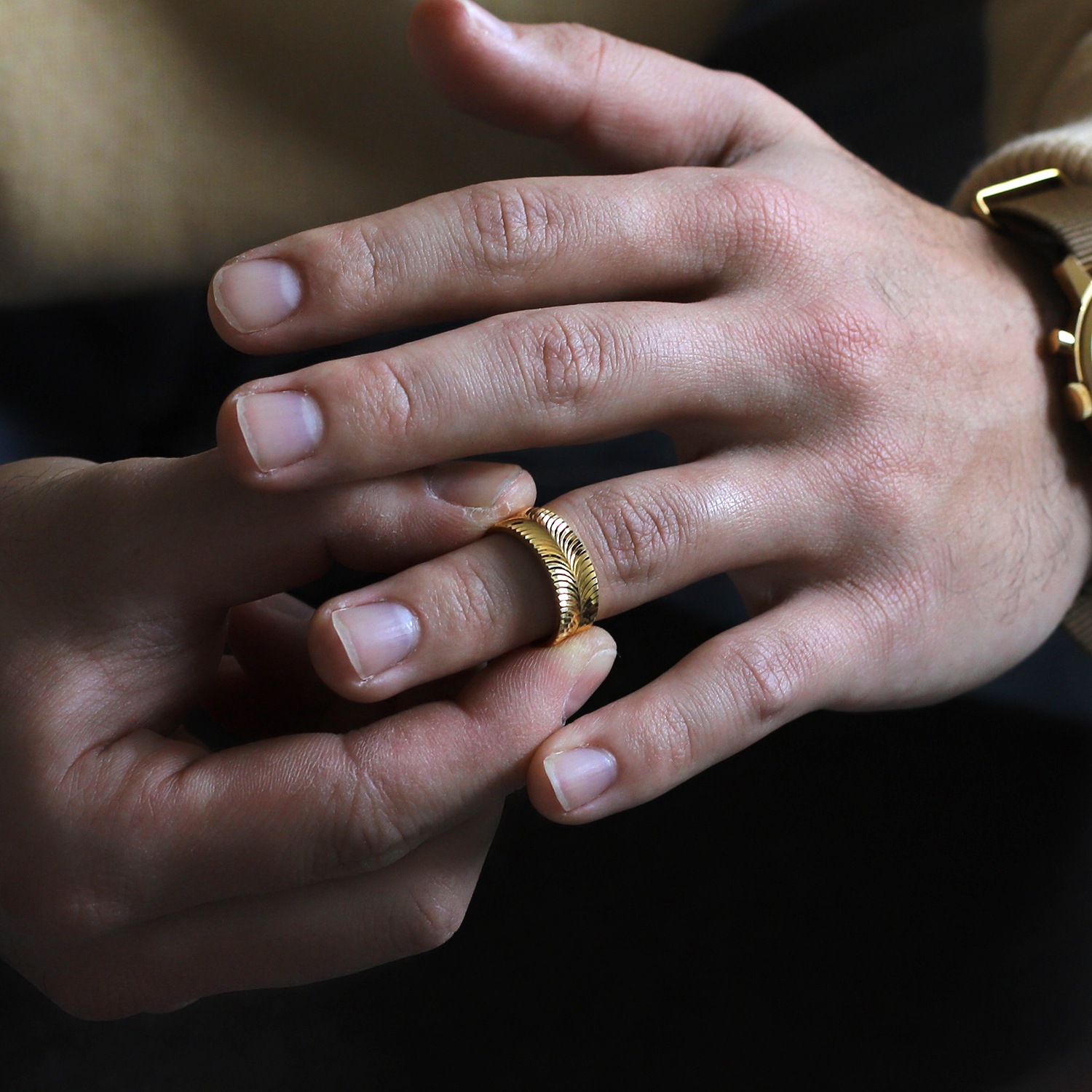 【1970s】18k Yellow Gold Wide Ring