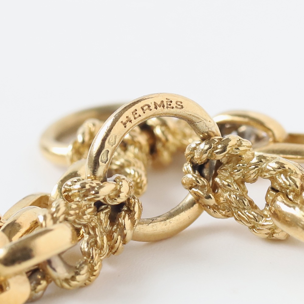 【1960s】HERMES Douarnenez Bracelet 18k Gold