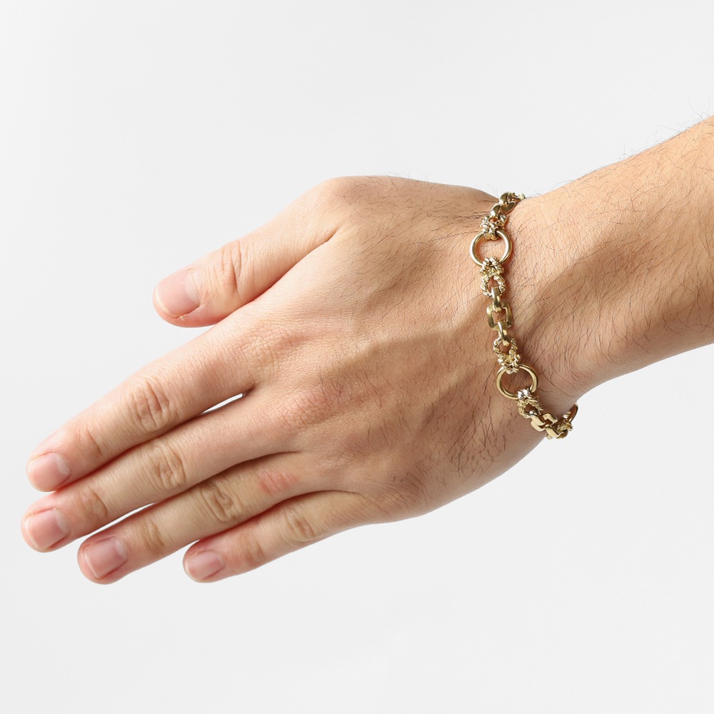 【1960s】HERMES Douarnenez Bracelet 18k Gold