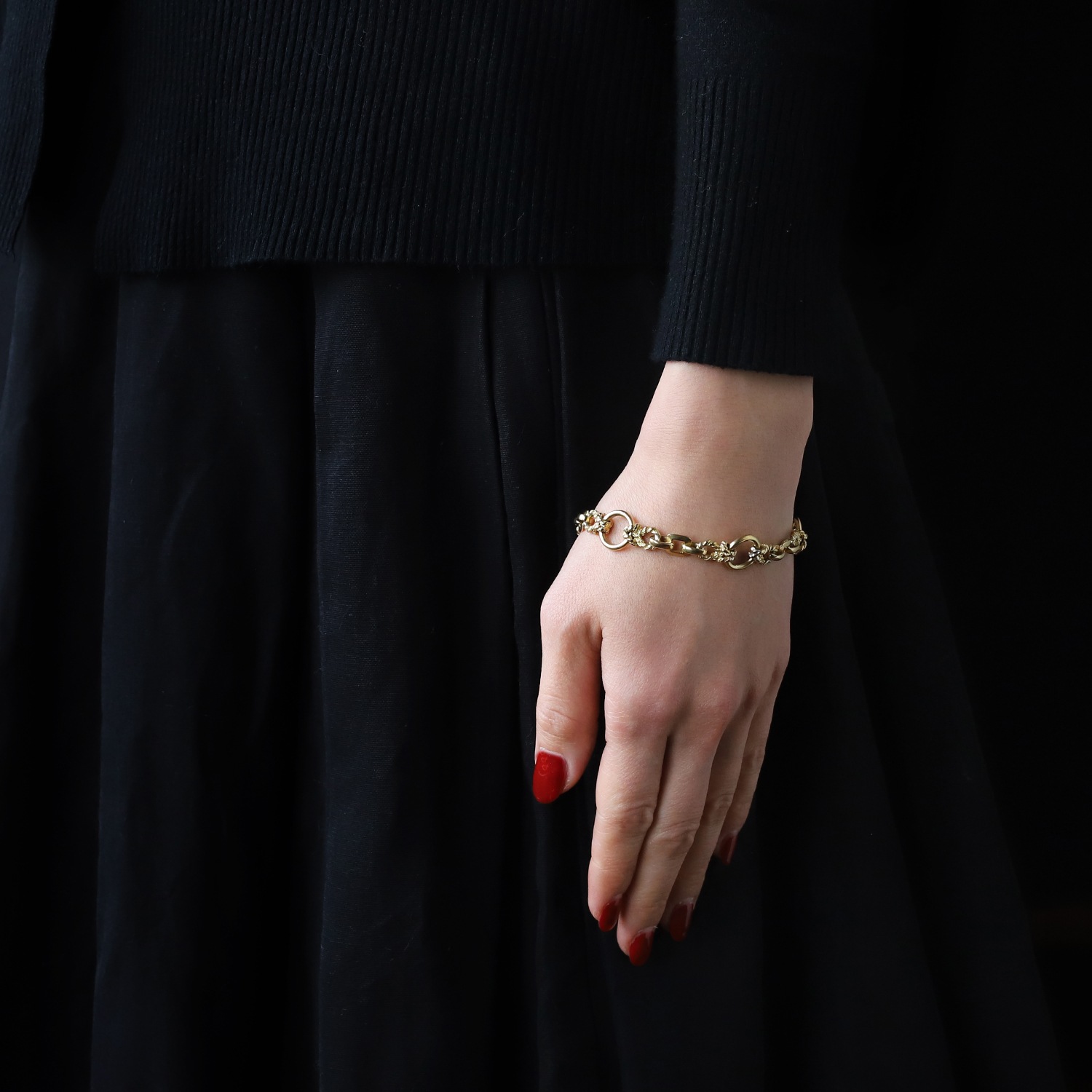【1960s】HERMES Douarnenez Bracelet 18k Gold