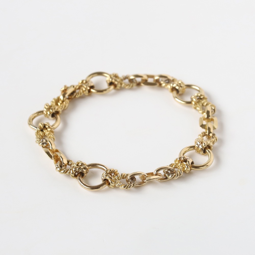 【1960s】HERMES Douarnenez Bracelet 18k Gold