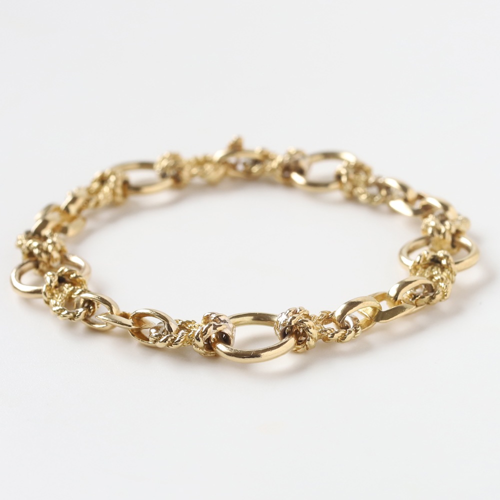 【1960s】HERMES Douarnenez Bracelet 18k Gold