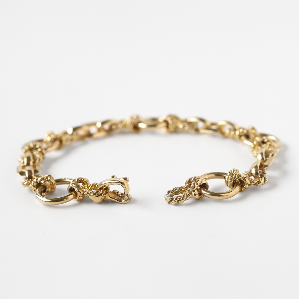 【1960s】HERMES Douarnenez Bracelet 18k Gold