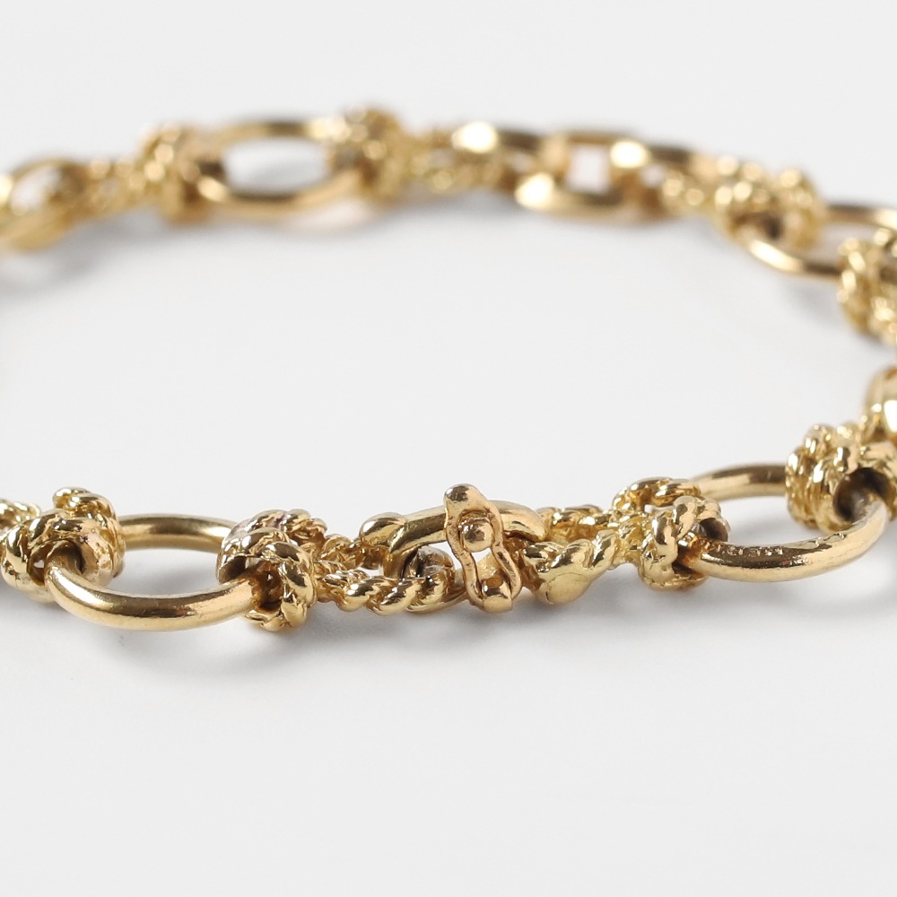 【1960s】HERMES Douarnenez Bracelet 18k Gold