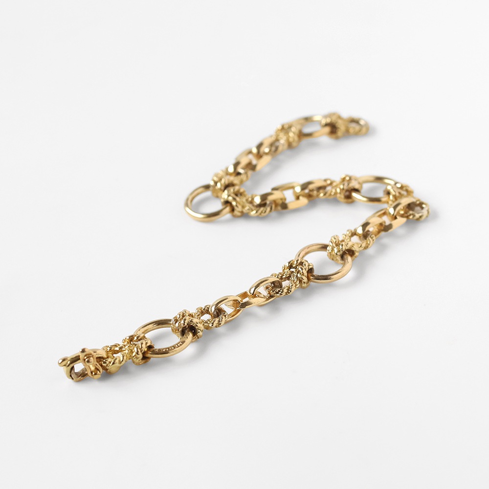 【1960s】HERMES Douarnenez Bracelet 18k Gold