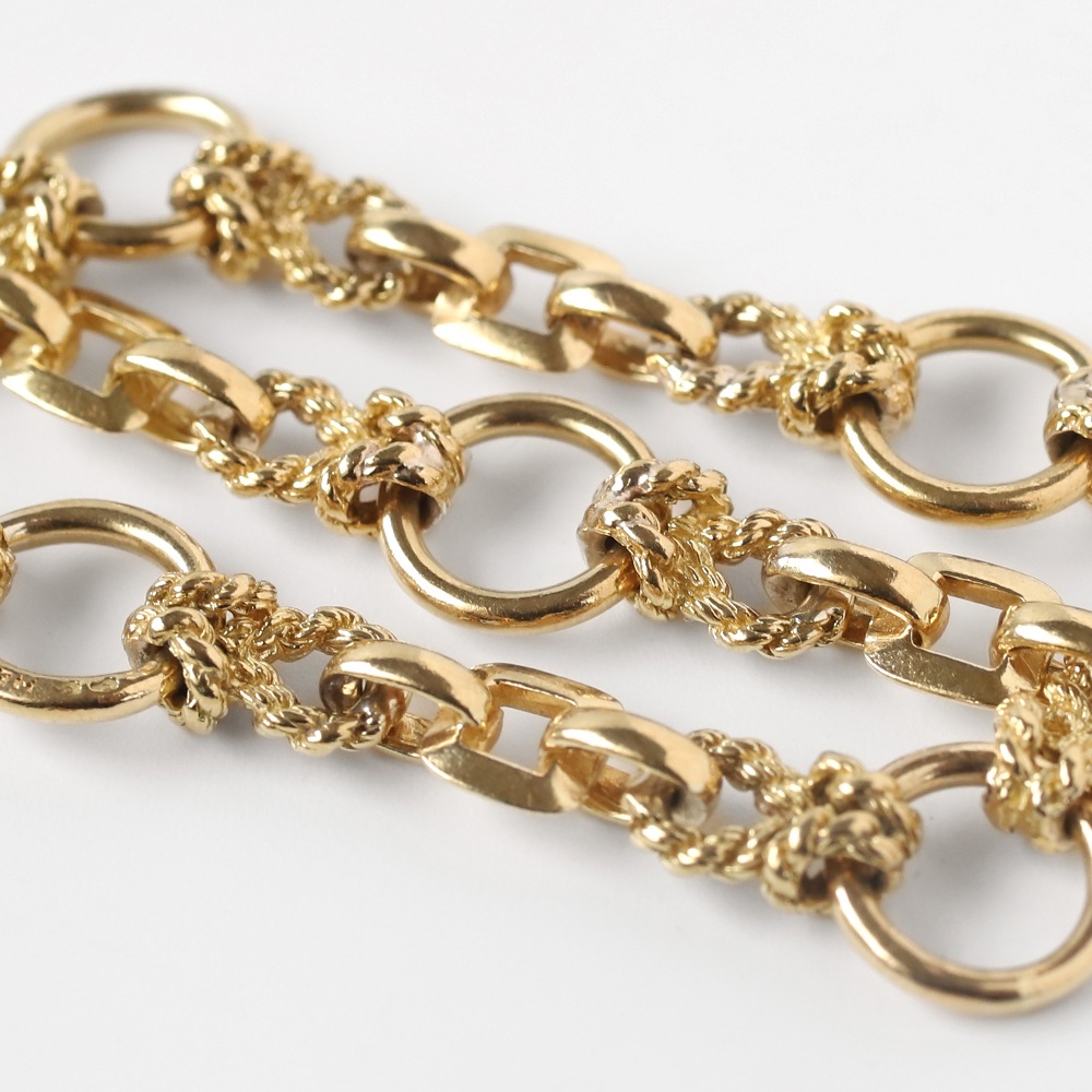 【1960s】HERMES Douarnenez Bracelet 18k Gold