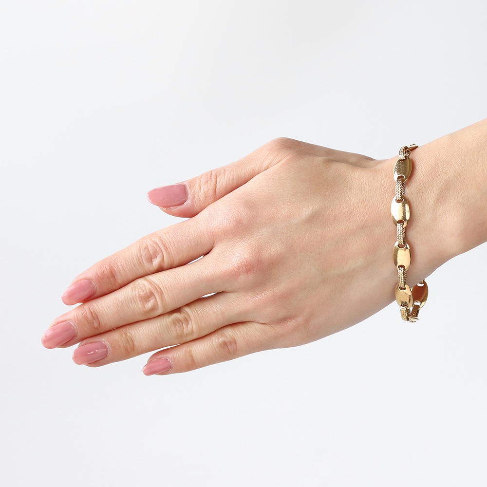【1980s】HERMES Suroit Bracelet 18k Gold