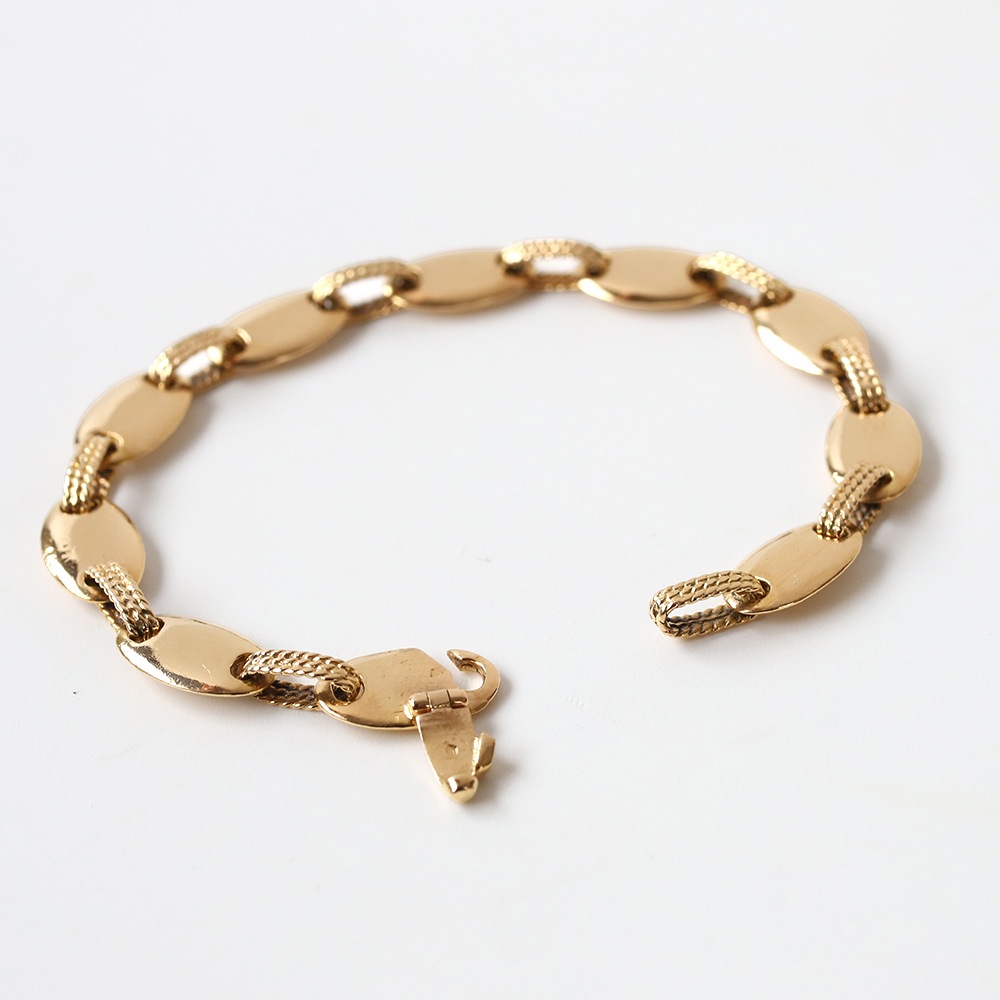 【1980s】HERMES Suroit Bracelet 18k Gold