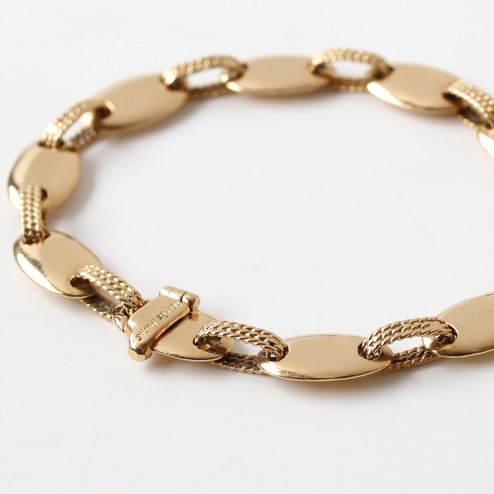 【1980s】HERMES Suroit Bracelet 18k Gold