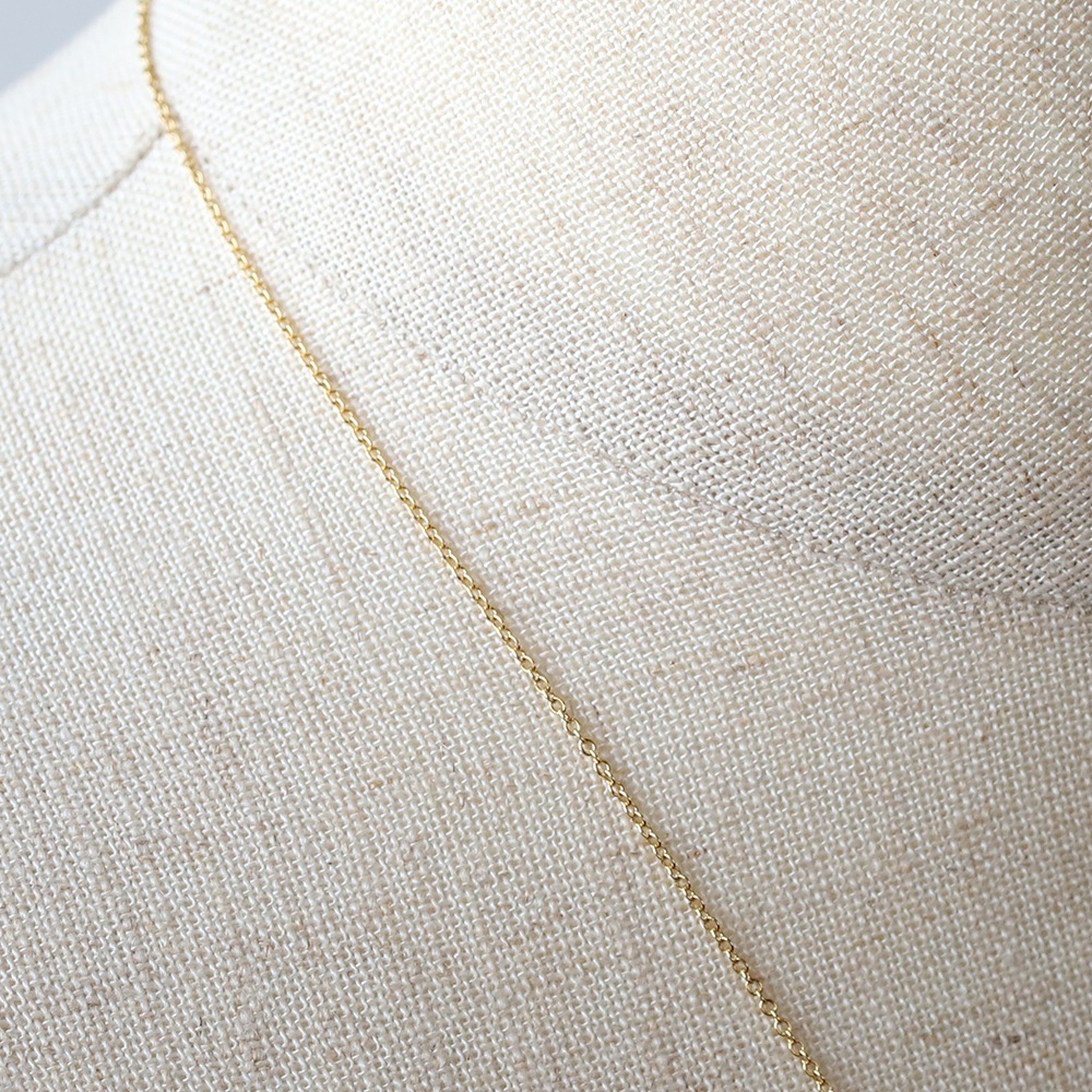 【VINTAGE】TIFFANY&Co. 14K Gold St.Christopher Medal Charm Necklace with Ruby