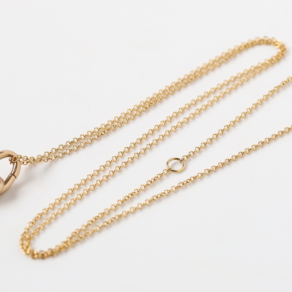 【VINTAGE】TIFFANY&Co. 14K Gold St.Christopher Medal Charm Necklace with Ruby