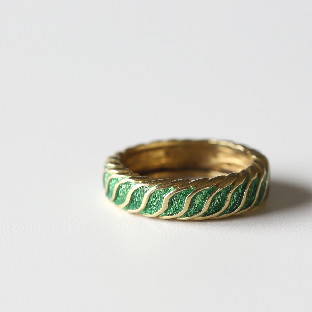 【1980s】TIFFANY&Co. 18k Gold Enamel Ring