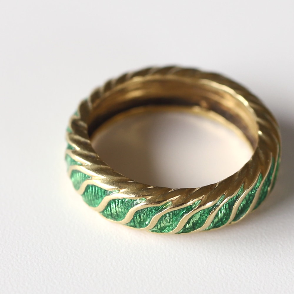 【1980s】TIFFANY&Co. 18k Gold Enamel Ring