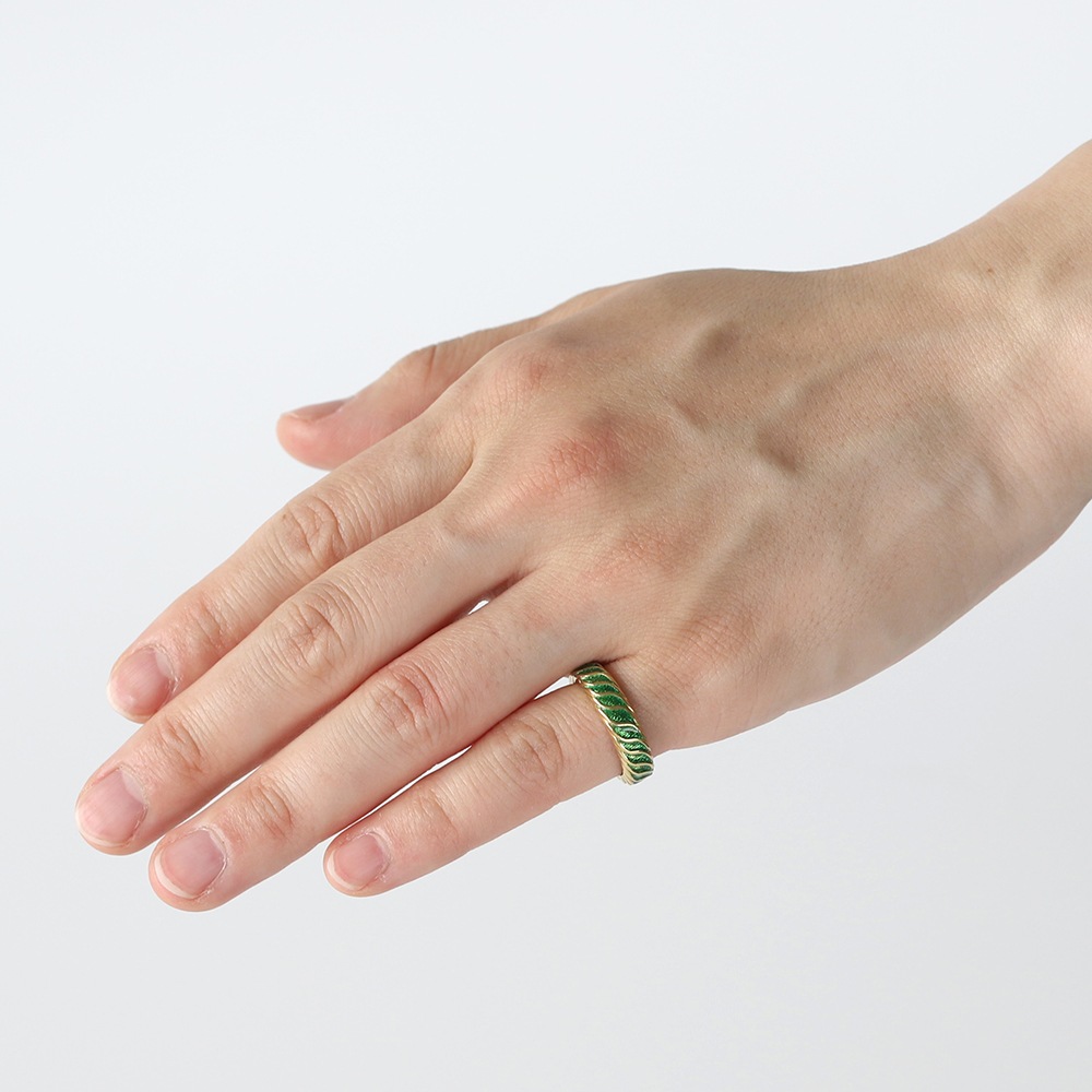 【1980s】TIFFANY&Co. 18k Gold Enamel Ring