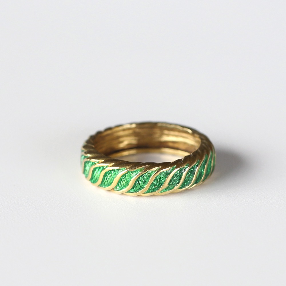 【1980s】TIFFANY&Co. 18k Gold Enamel Ring
