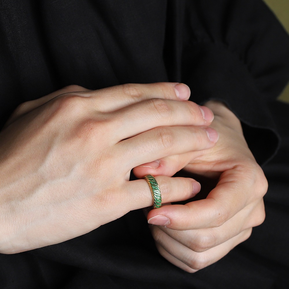 【1980s】TIFFANY&Co. 18k Gold Enamel Ring