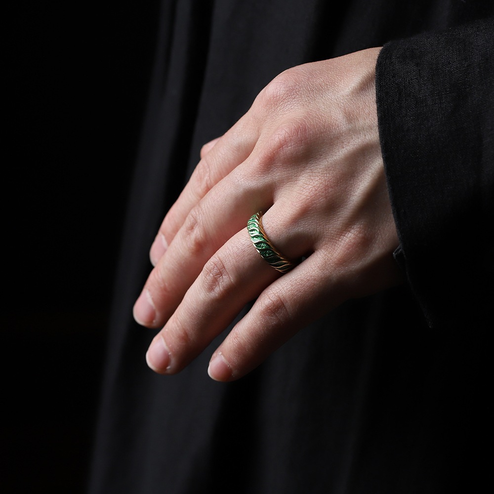 【1980s】TIFFANY&Co. 18k Gold Enamel Ring