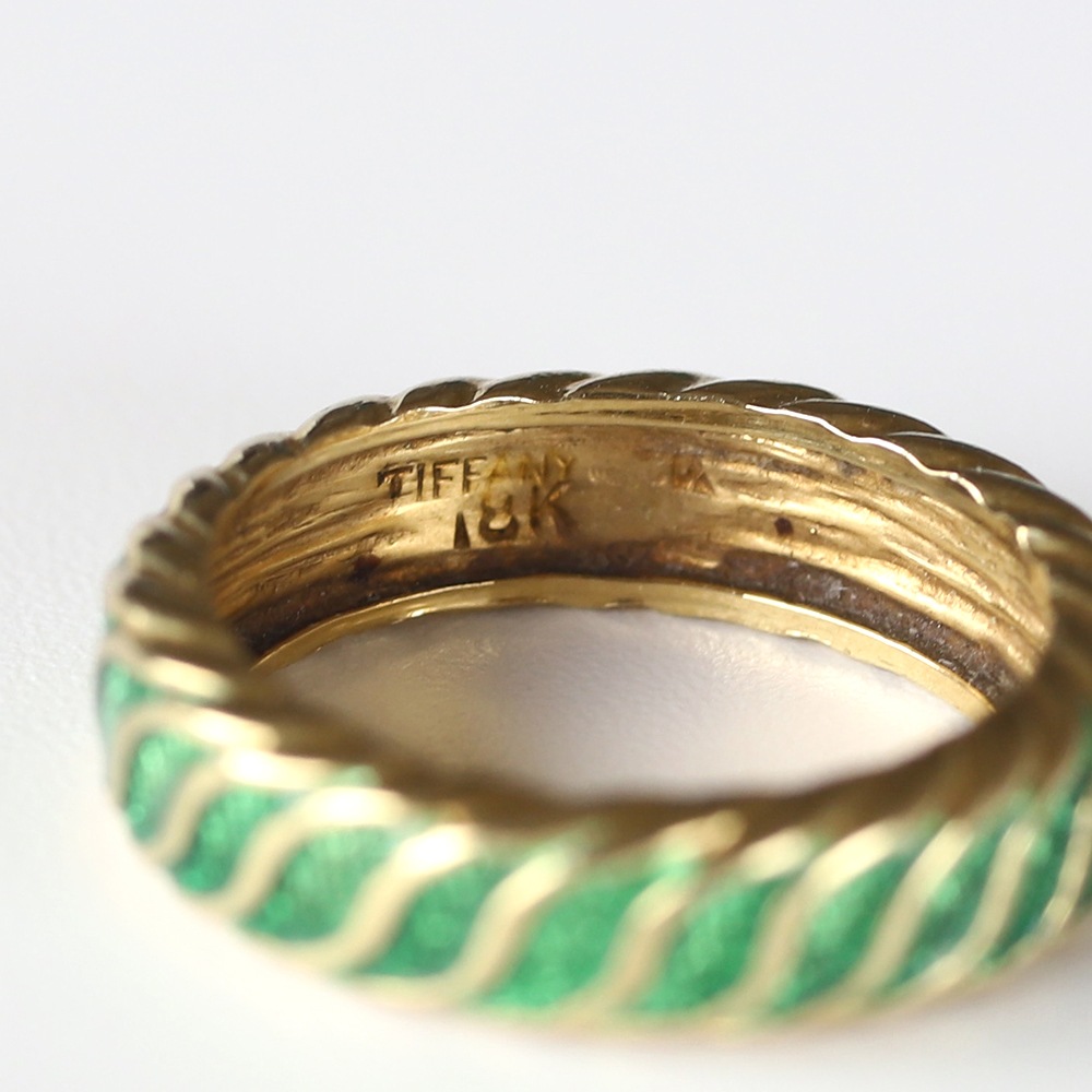 【1980s】TIFFANY&Co. 18k Gold Enamel Ring