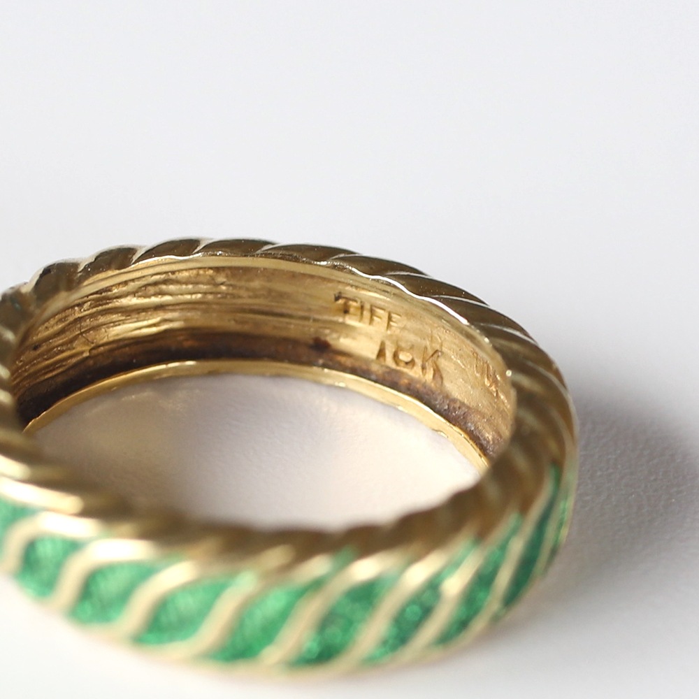 【1980s】TIFFANY&Co. 18k Gold Enamel Ring
