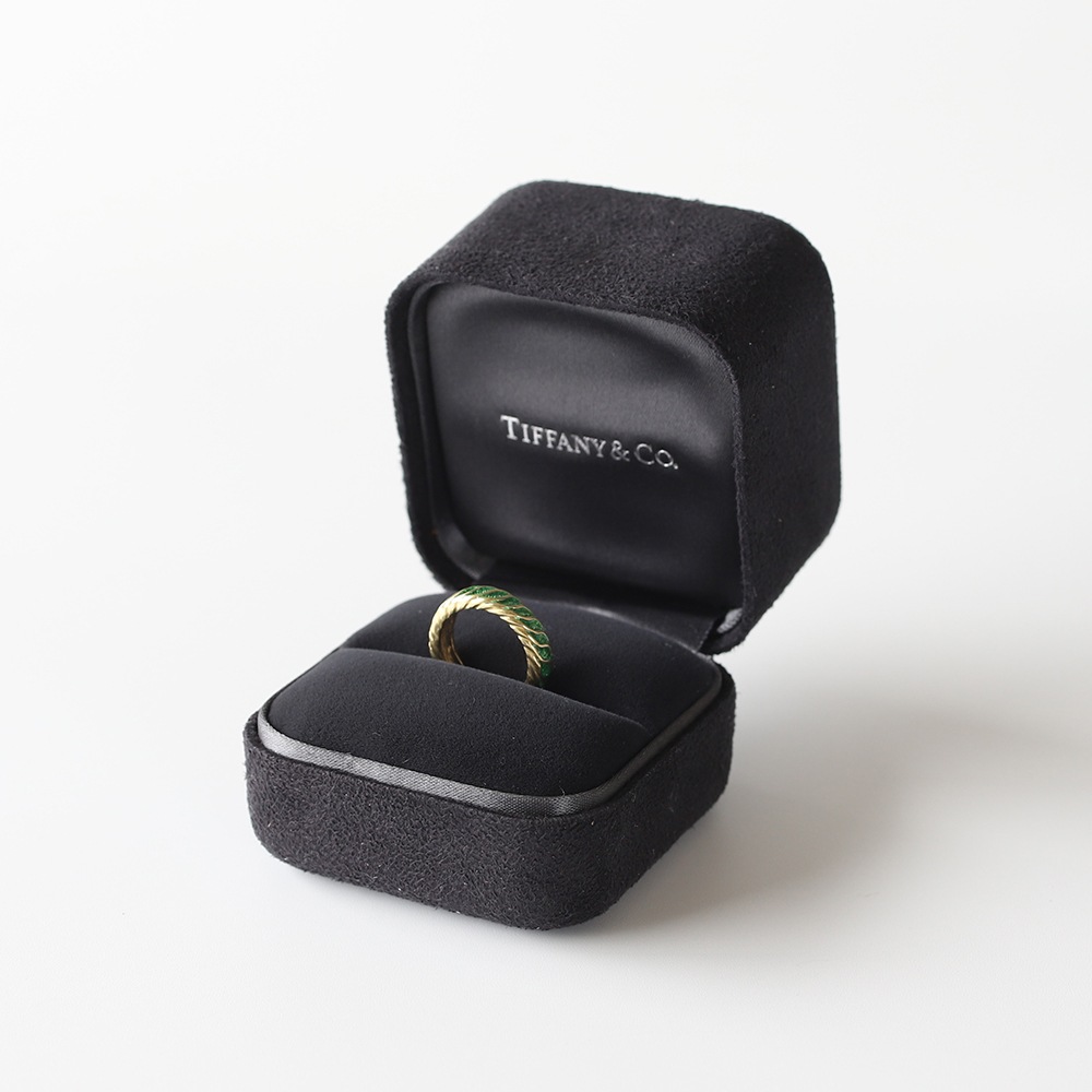 【1980s】TIFFANY&Co. 18k Gold Enamel Ring