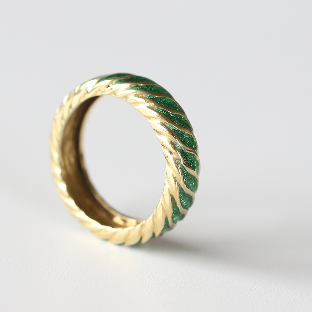 【1980s】TIFFANY&Co. 18k Gold Enamel Ring
