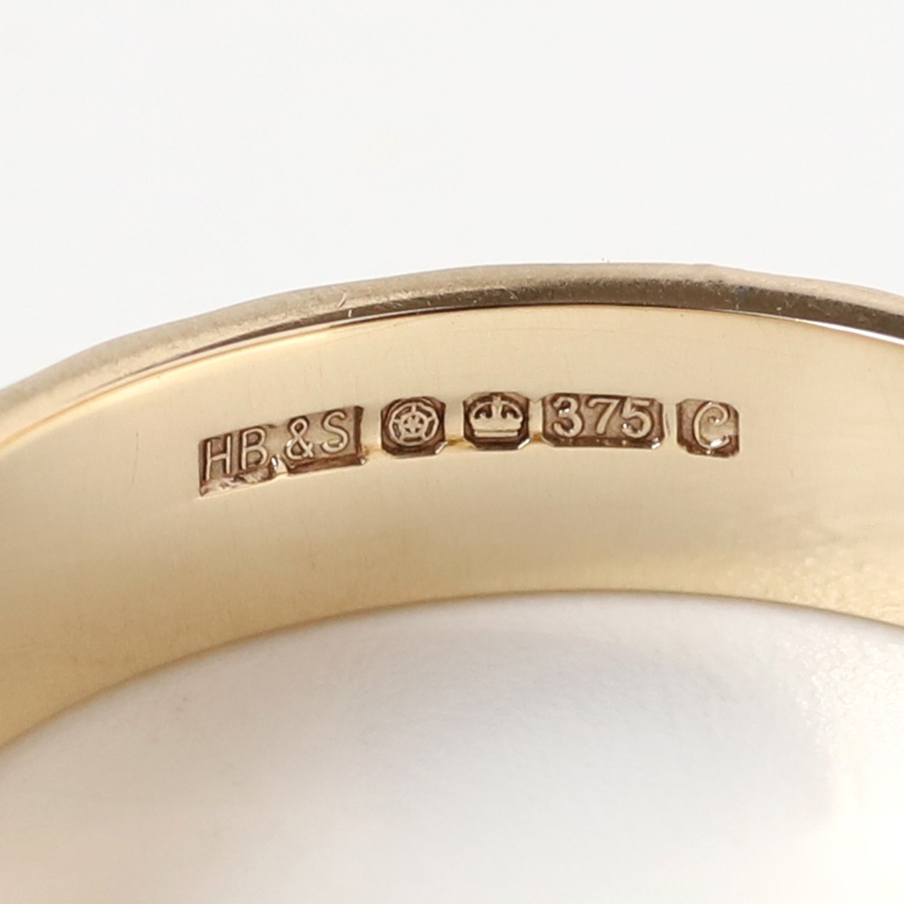 【1977】Sheffield 9k Gold Carved Band Ring