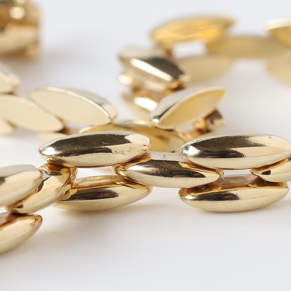 【1980s】TIFFANY&Co. 14K Gold Marquise Link Bracelet