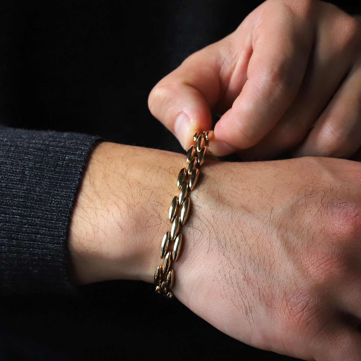【1980s】TIFFANY&Co. 14K Gold Marquise Link Bracelet