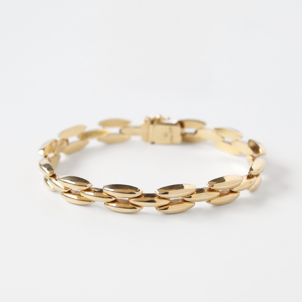 【1980s】TIFFANY&Co. 14K Gold Marquise Link Bracelet