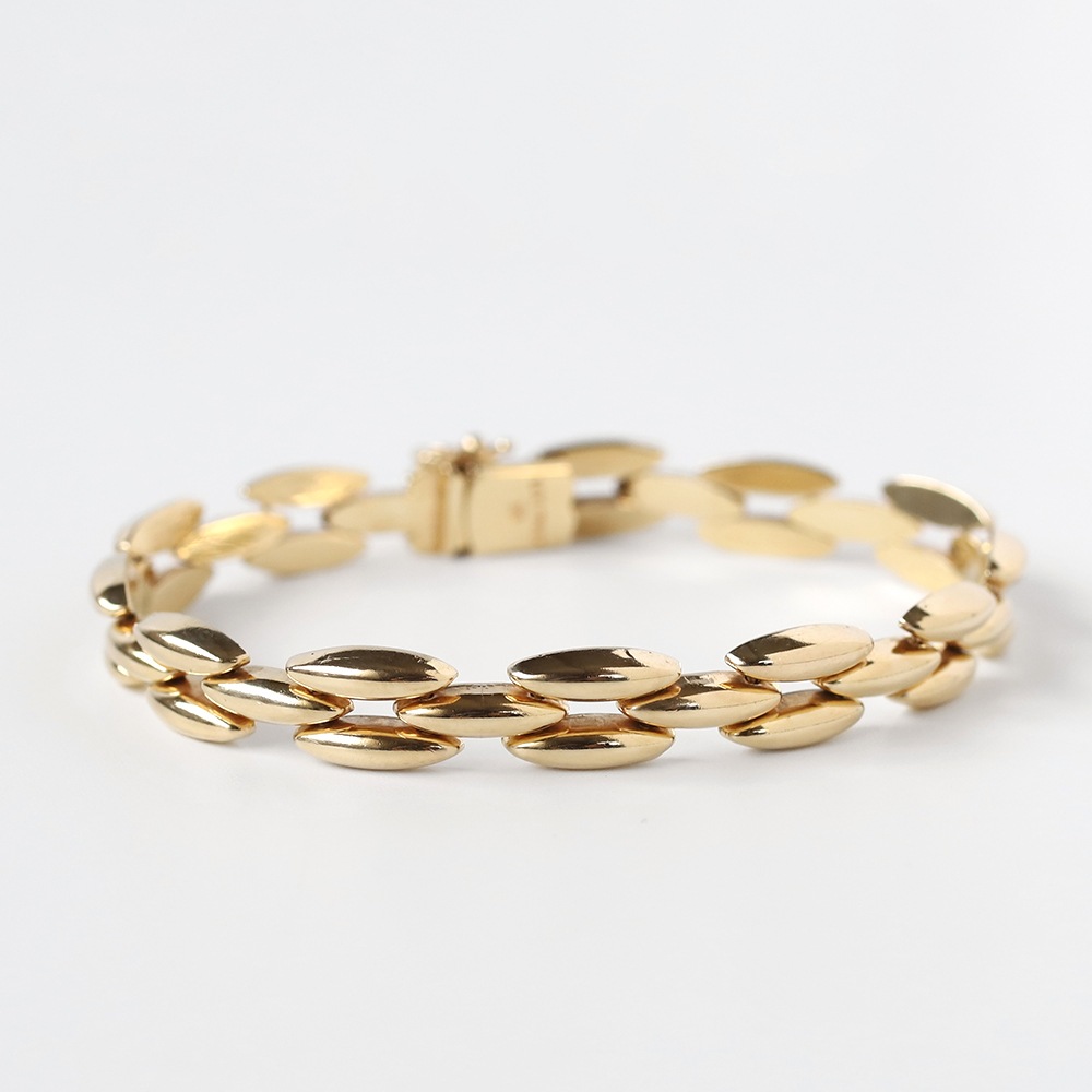【1980s】TIFFANY&Co. 14K Gold Marquise Link Bracelet