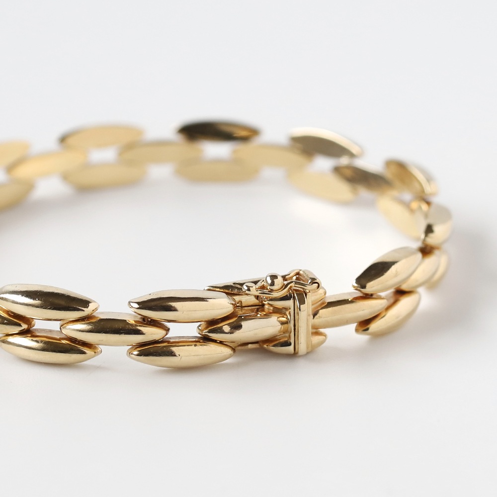 【1980s】TIFFANY&Co. 14K Gold Marquise Link Bracelet