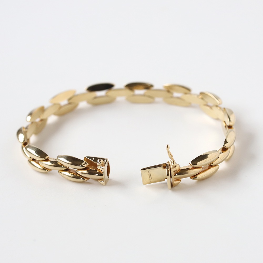 【1980s】TIFFANY&Co. 14K Gold Marquise Link Bracelet