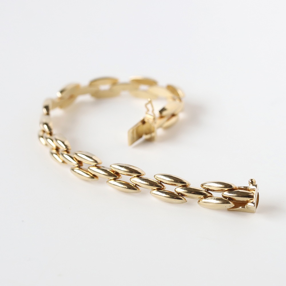 【1980s】TIFFANY&Co. 14K Gold Marquise Link Bracelet