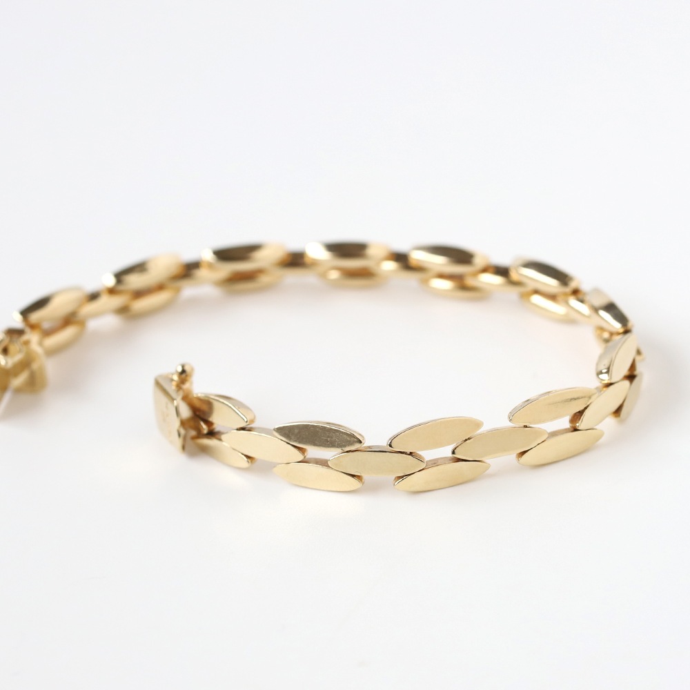 【1980s】TIFFANY&Co. 14K Gold Marquise Link Bracelet
