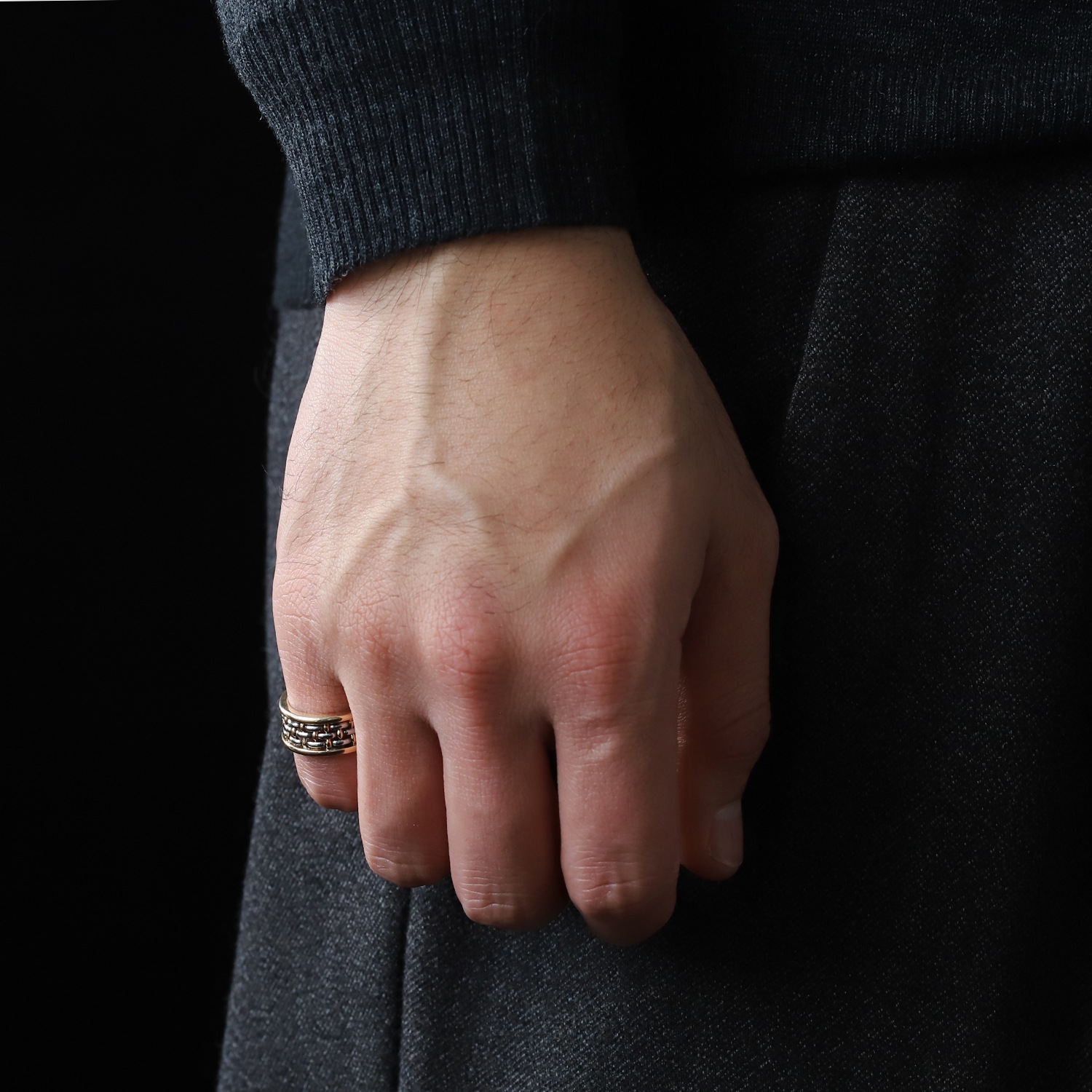 【VINTAGE】Cartier Basket Ring 18k YG/WG