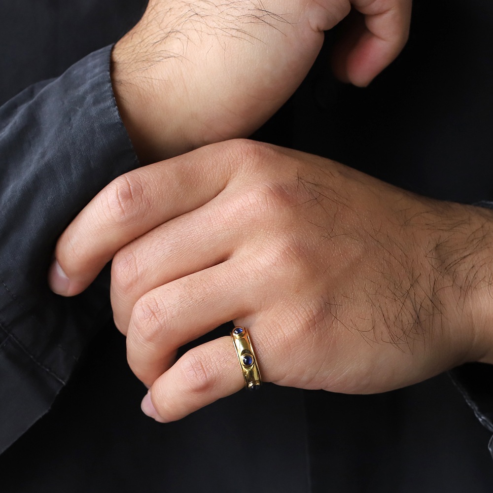 【VINTAGE】TIFFANY&Co.<br>18k Gold Cabochon Sapphire Ring