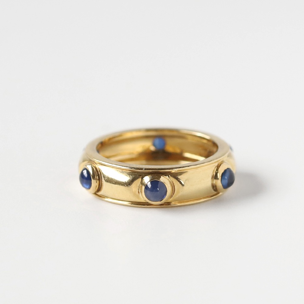 【VINTAGE】TIFFANY&Co.<br>18k Gold Cabochon Sapphire Ring
