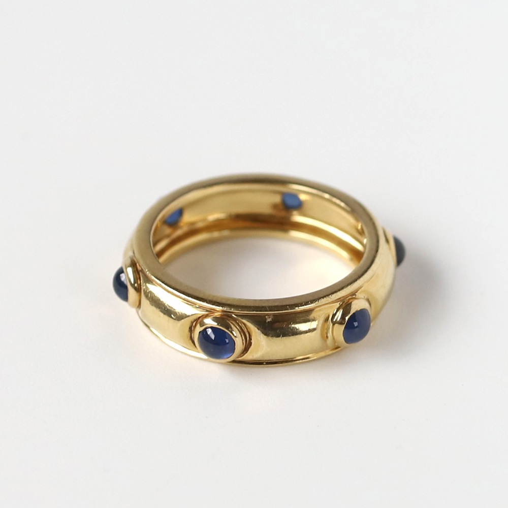 【VINTAGE】TIFFANY&Co.<br>18k Gold Cabochon Sapphire Ring