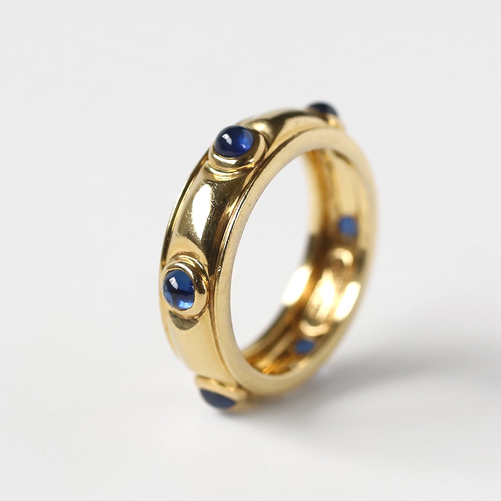 【VINTAGE】TIFFANY&Co.<br>18k Gold Cabochon Sapphire Ring