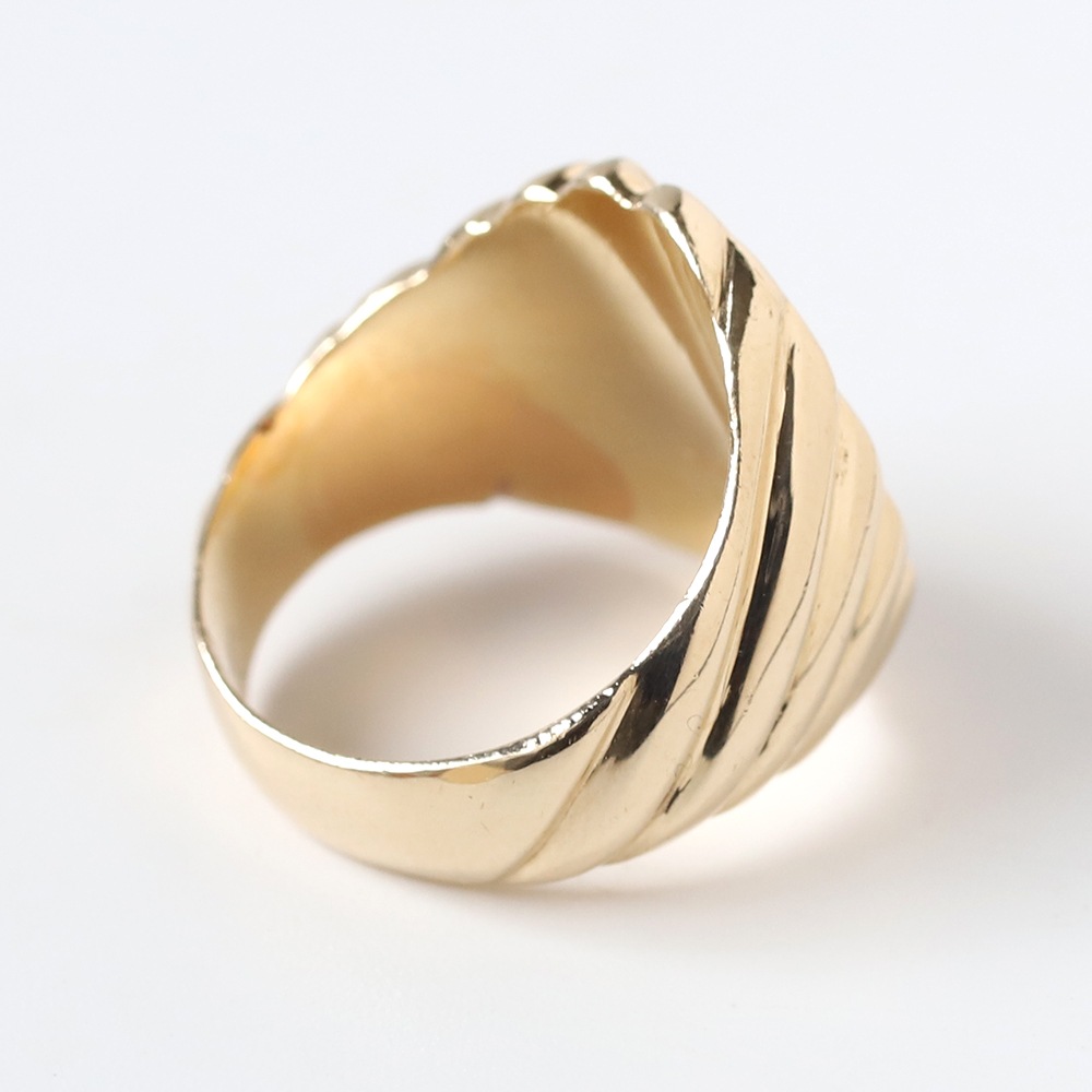 【VINTAGE】TIFFANY&Co. 14k Gold Ribbed Signet Ring
